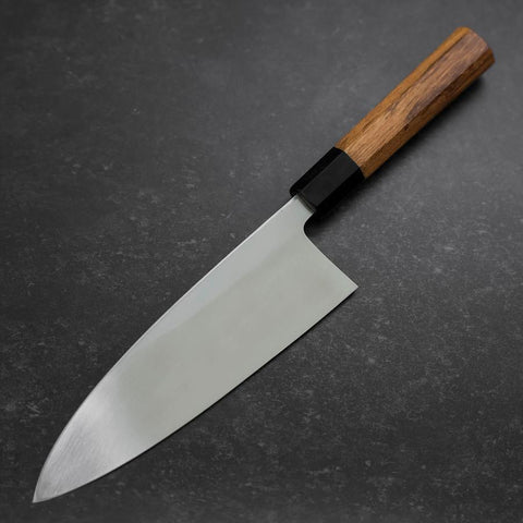 Deba White Steel #2 Kasumi Buffalo Teak Handle 195mm-[Musashi]-[Japanese-Kitchen-Knives]