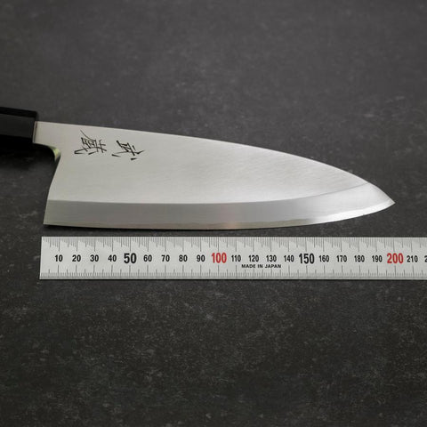 Deba White Steel #2 Kasumi Buffalo Teak Handle 195mm-[Musashi]-[Japanese-Kitchen-Knives]