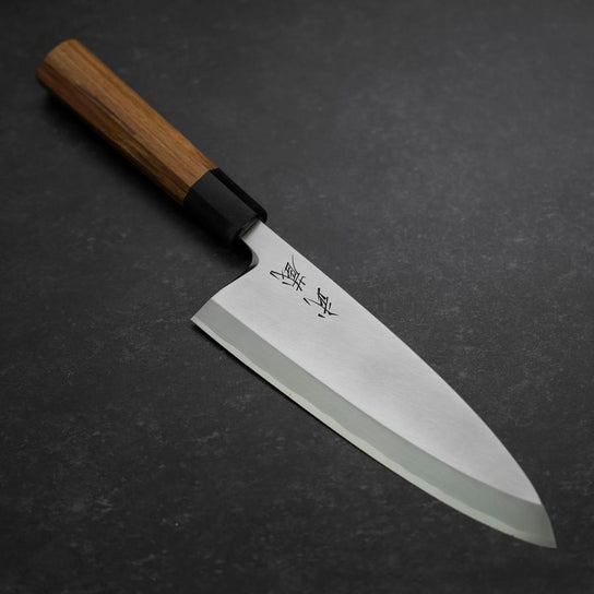 Deba White Steel #2 Kasumi Mango de Teca con cuerno de Búfalo 195 mm