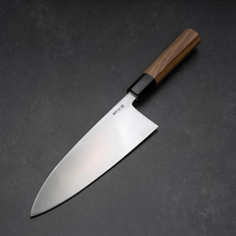 Deba White Steel #2 Kasumi Buffalo Teak Handle 210mm-[Musashi]-[Japanese-Kitchen-Knives]
