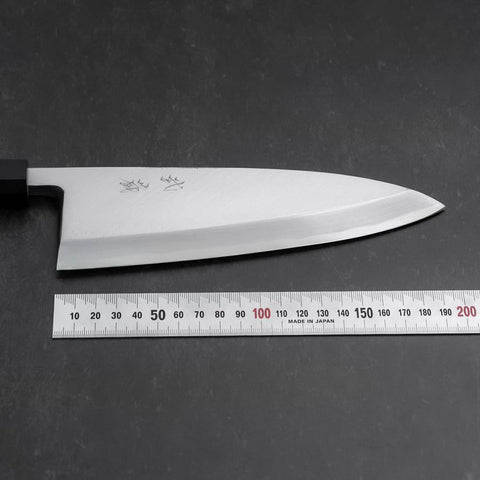 Deba White Steel #2 Kasumi Buffalo Teak Handle 210mm-[Musashi]-[Japanese-Kitchen-Knives]