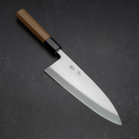 Deba White Steel #2 Kasumi Buffalo Teak Handle 210mm-[Musashi]-[Japanese-Kitchen-Knives]