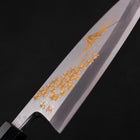 Deba White Steel #2 Kasumi Chokin Gold Sakura-Fuji Buffalo Ebony Handle 165mm-[Musashi]-[Japanese-Kitchen-Knives]