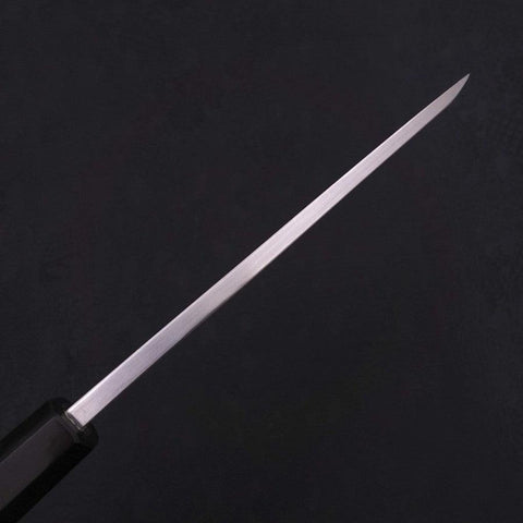 Deba White Steel #2 Kasumi Chokin Dorado Sakura-Fuji Mango de Ébano con cuerno de Búfalo 180mm