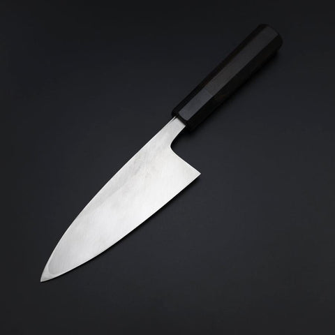 Deba White Steel #2 Kasumi Chokin Silver Dragon Buffalo Ebony Handle 150mm (5.9”)