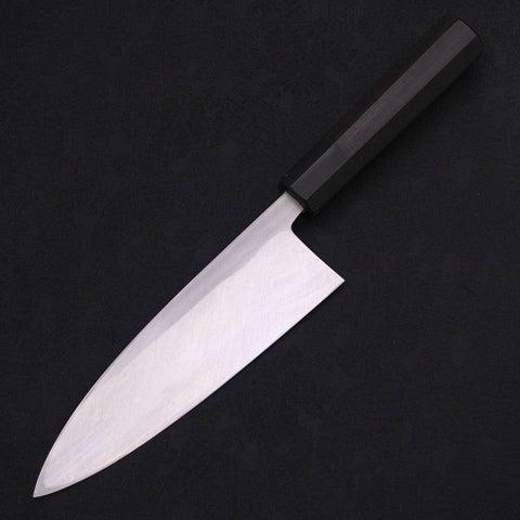 Deba White Steel #2 Kasumi Chokin Silver Dragon Buffalo Ebony Handle 170mm-[Musashi]-[Japanese-Kitchen-Knives]