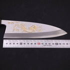 Deba White Steel #2 Kasumi Chokin Silver Dragon Buffalo Ebony Handle 170mm-[Musashi]-[Japanese-Kitchen-Knives]