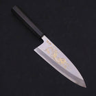 Deba White Steel #2 Kasumi Chokin Silver Dragon Buffalo Ebony Handle 170mm-[Musashi]-[Japanese-Kitchen-Knives]