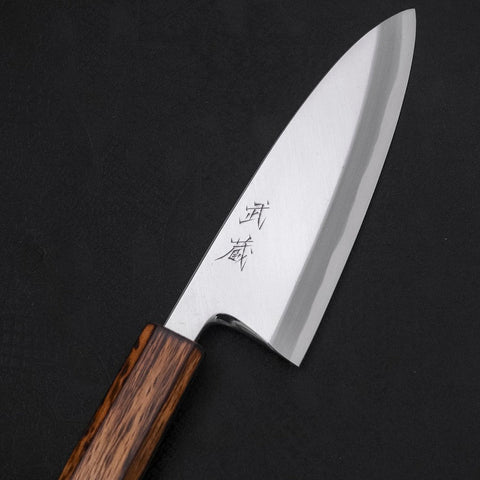 Deba White Steel #2 Kasumi Sumi Urushi Handle 150mm-[Musashi]-[Japanese-Kitchen-Knives]