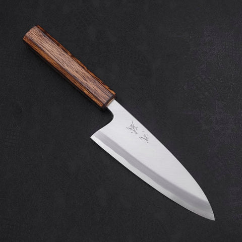 Deba White Steel #2 Kasumi Sumi Urushi Handle 150mm-[Musashi]-[Japanese-Kitchen-Knives]