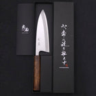 Deba White Steel #2 Kasumi Sumi Urushi Handle 165mm-[Musashi]-[Japanese-Kitchen-Knives]