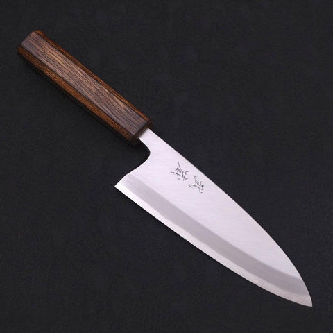 Deba White Steel #2 Kasumi Sumi Urushi Handle 165mm-[Musashi]-[Japanese-Kitchen-Knives]