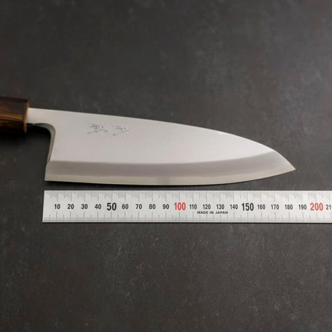 Deba White Steel #2 Kasumi Sumi Urushi Handle 180mm-[Musashi]-[Japanese-Kitchen-Knives]