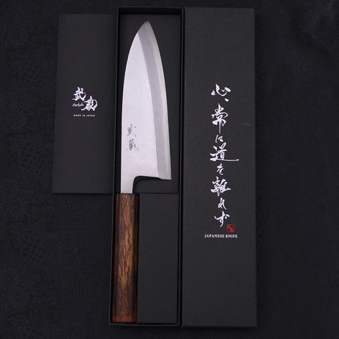 Deba White Steel #2 Kasumi Sumi Urushi Handle 180mm-[Musashi]-[Japanese-Kitchen-Knives]
