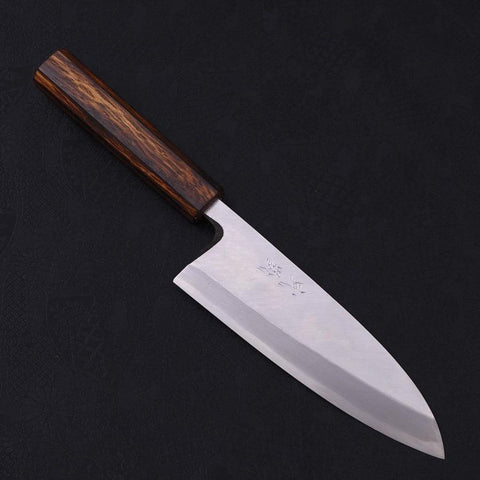Deba White Steel #2 Kasumi Sumi Urushi Handle 180mm-[Musashi]-[Japanese-Kitchen-Knives]