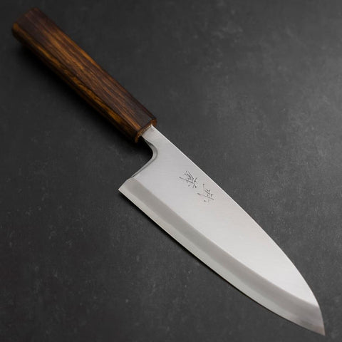 Deba White Steel #2 Kasumi Sumi Urushi Handle 180mm-[Musashi]-[Japanese-Kitchen-Knives]