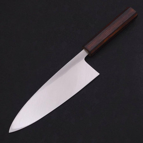 Deba White Steel #2 Kasumi Sumi Urushi Handle 195mm-[Musashi]-[Japanese-Kitchen-Knives]