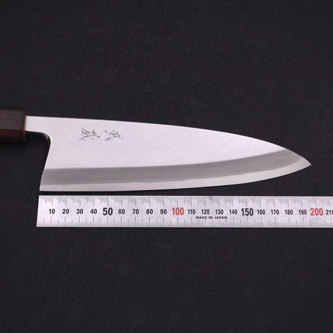 Deba White Steel #2 Kasumi Sumi Urushi Handle 195mm-[Musashi]-[Japanese-Kitchen-Knives]