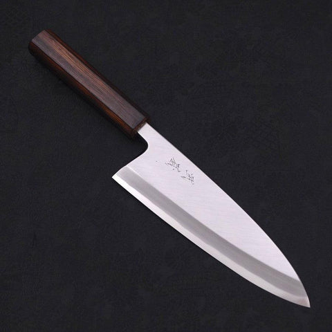 Deba White Steel #2 Kasumi Sumi Urushi Handle 195mm-[Musashi]-[Japanese-Kitchen-Knives]