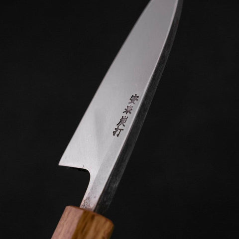 Deba White Steel #2 Kurouchi Tsuchime Yaki Urushi Handle 105mm-[Musashi]-[Japanese-Kitchen-Knives]