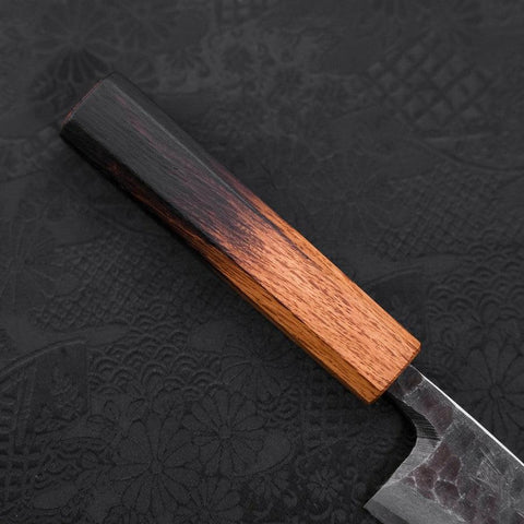 Deba White Steel #2 Kurouchi Tsuchime Yaki Urushi Handle 105mm-[Musashi]-[Japanese-Kitchen-Knives]