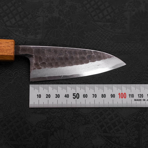 Deba White Steel #2 Kurouchi Tsuchime Yaki Urushi Handle 105mm-[Musashi]-[Japanese-Kitchen-Knives]