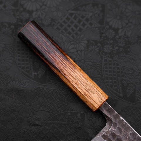 Deba White Steel #2 Kurouchi Tsuchime Yaki Urushi Handle 120mm-[Musashi]-[Japanese-Kitchen-Knives]