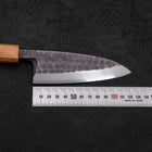 Deba White Steel #2 Kurouchi Tsuchime Yaki Urushi Handle 120mm-[Musashi]-[Japanese-Kitchen-Knives]