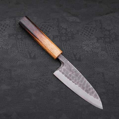 Deba White Steel #2 Kurouchi Tsuchime Yaki Urushi Handle 120mm-[Musashi]-[Japanese-Kitchen-Knives]