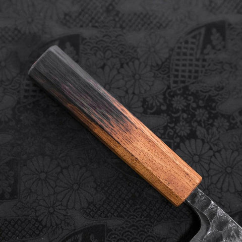 Deba White Steel #2 Kurouchi Tsuchime Yaki Urushi Handle 150mm-[Musashi]-[Japanese-Kitchen-Knives]