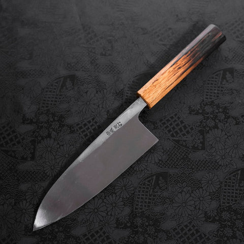 Deba White Steel #2 Kurouchi Tsuchime Yaki Urushi Handle 165mm-[Musashi]-[Japanese-Kitchen-Knives]