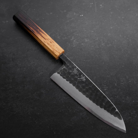 Deba White Steel #2 Kurouchi Tsuchime Yaki Urushi Handle 180mm-[Musashi]-[Japanese-Kitchen-Knives]
