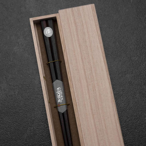 Ebony Lacquered Chopsticks 240mm with Paulownia Wooden Box (9.4”)