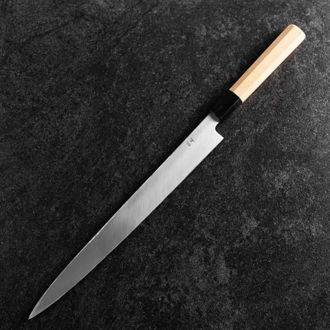 Fuguhiki White Steel #3 Kasumi Buffalo Magnolia Handle 300mm (11.8”)-[Musashi]-[Japanese-Kitchen-Knives]