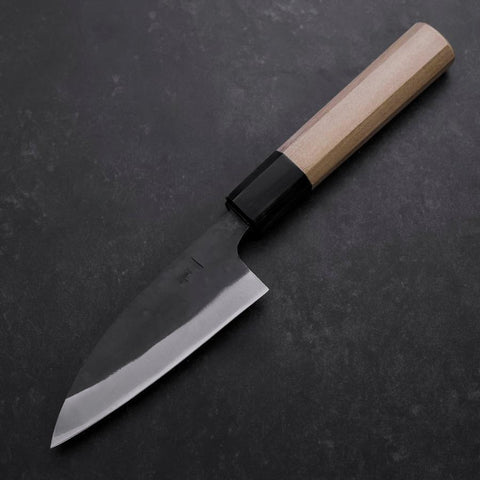 Funayuki Blue Steel #1 Kurouchi Buffalo Magnolia Handle 105mm (4.1”)-[Musashi]-[Japanese-Kitchen-Knives]