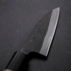 Funayuki Blue Steel #1 Kurouchi Buffalo Magnolia Handle 105mm (4.1”)-[Musashi]-[Japanese-Kitchen-Knives]