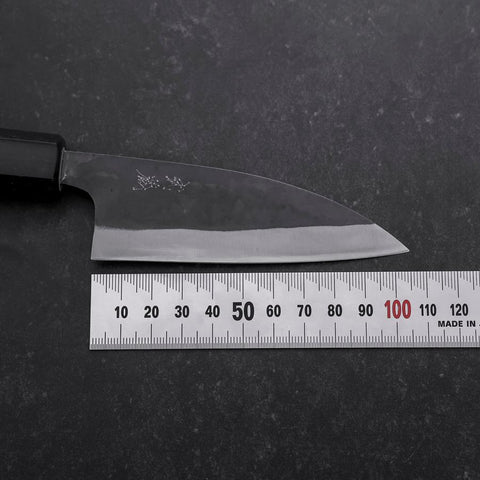 Funayuki Blue Steel #1 Kurouchi Buffalo Magnolia Handle 105mm (4.1”)-[Musashi]-[Japanese-Kitchen-Knives]