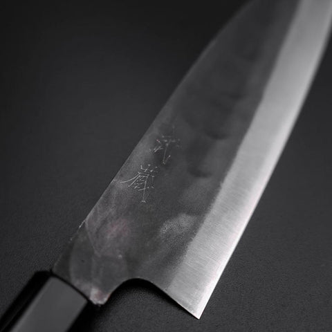 Funayuki Blue Steel #1 Stainless Clad Kurouchi Buffalo Magnolia Handle 165mm (6.5”)-[Musashi]-[Japanese-Kitchen-Knives]