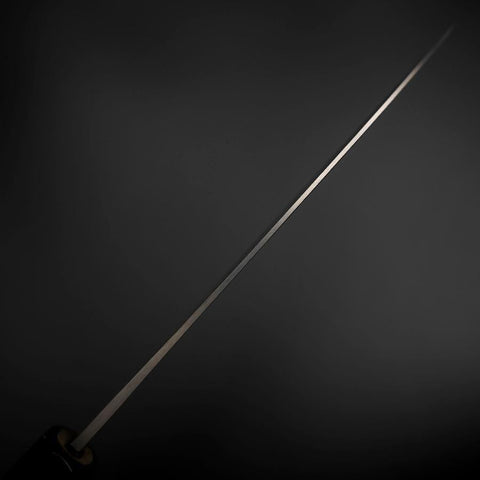 Funayuki Blue Steel #1 Stainless Clad Kurouchi Buffalo Magnolia Handle 165mm (6.5”)-[Musashi]-[Japanese-Kitchen-Knives]