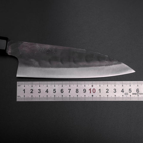 Funayuki Blue Steel #1 Stainless Clad Kurouchi Buffalo Magnolia Handle 165mm (6.5”)-[Musashi]-[Japanese-Kitchen-Knives]