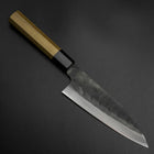 Funayuki Blue Steel #1 Stainless Clad Kurouchi Buffalo Magnolia Handle 165mm (6.5”)-[Musashi]-[Japanese-Kitchen-Knives]