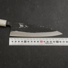 Funayuki Blue Steel #2 Kurouchi Ocean Black White Gold Handle 165mm (6.5”)-[Musashi]-[Japanese-Kitchen-Knives]