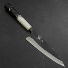 Funayuki Blue Steel #2 Kurouchi Ocean Black White Gold Handle 165mm (6.5”)-[Musashi]-[Japanese-Kitchen-Knives]
