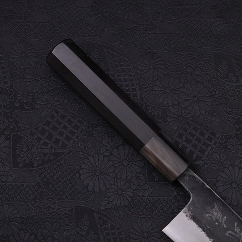 Funayuki Blue Super Kurouchi Buffalo Ebony Handle 165mm-[Musashi]-[Japanese-Kitchen-Knives]