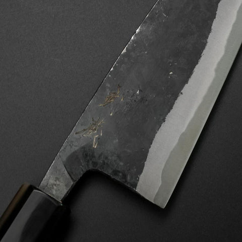 Funayuki Sabaki Blue Steel #1 Kurouchi Buffalo Magnolia Handle 160mm-[Musashi]-[Japanese-Kitchen-Knives]