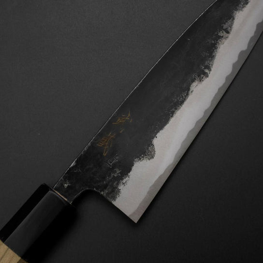 Funayuki Sabaki Blue Steel #1 Kurouchi Mango de Búfalo Magnolia 165mm