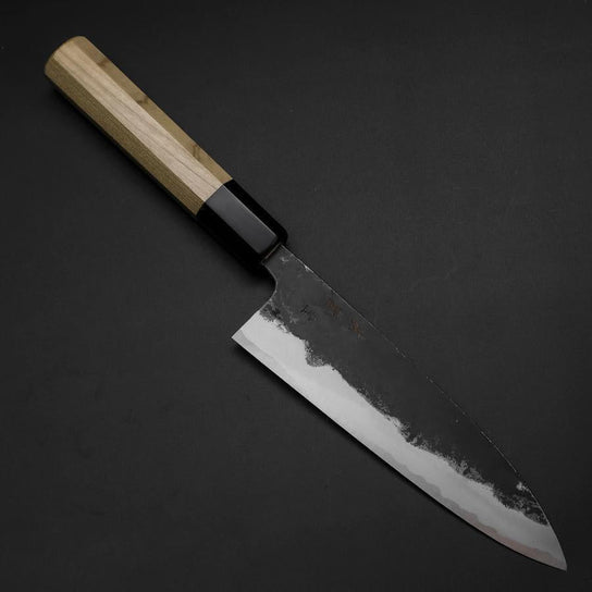 Funayuki Sabaki Blue Steel #1 Kurouchi Mango de Búfalo Magnolia 165mm