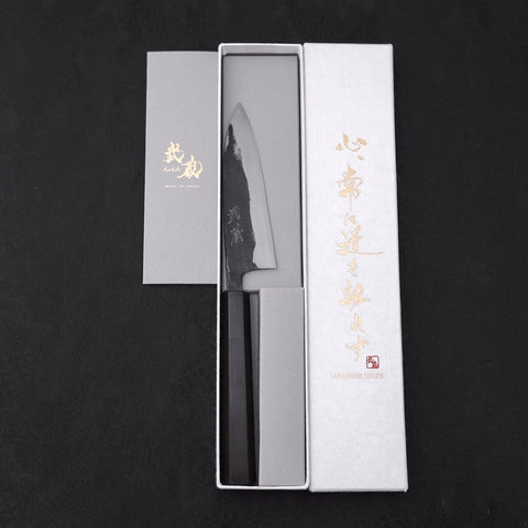 Funayuki Sabaki Blue Super Kurouchi Mango de Ébano con Cuerno de Búfalo 120mm