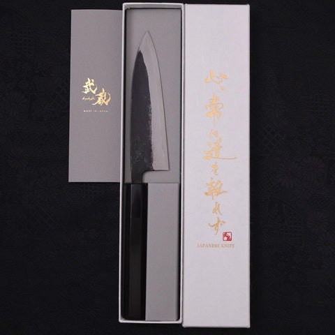 Funayuki Sabaki Blue Super Kurouchi Buffalo Ebony Handle 135mm-[Musashi]-[Japanese-Kitchen-Knives]