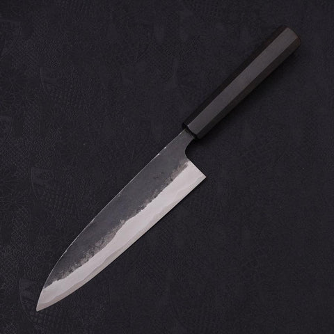 Funayuki Sabaki Blue Super Kurouchi Buffalo Ebony Handle 180mm-[Musashi]-[Japanese-Kitchen-Knives]